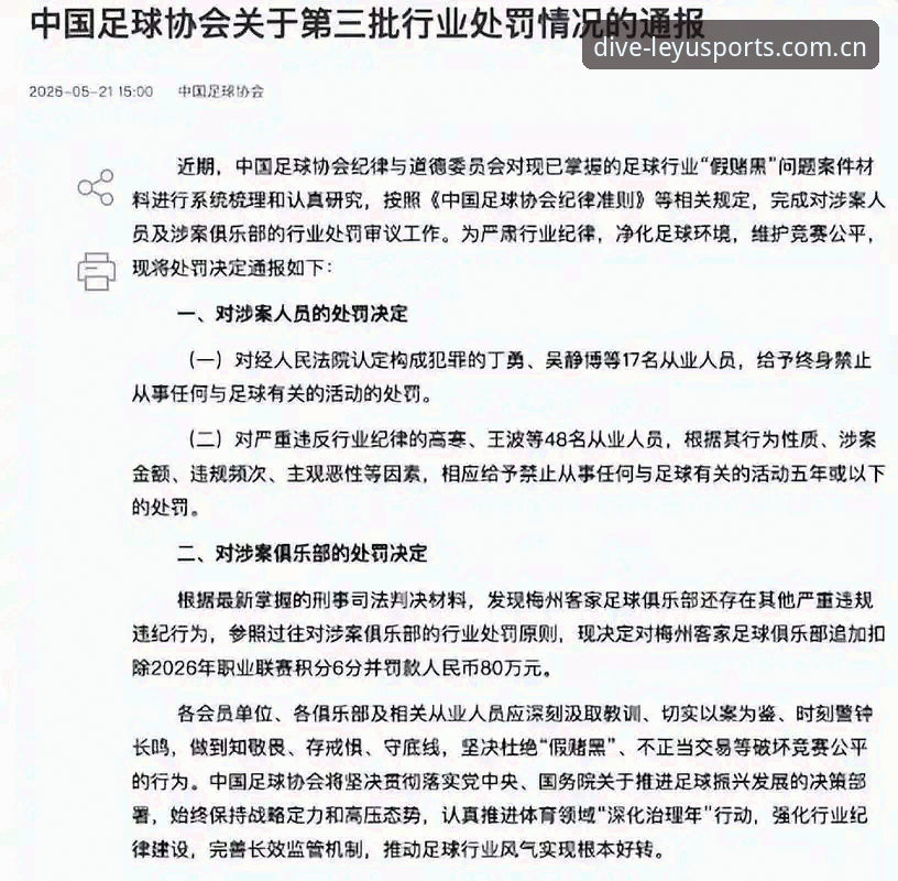 2026乐鱼体育平台下载 中国足协重拳出击:3大禁足层级解析65人名单背后的行业净化风暴